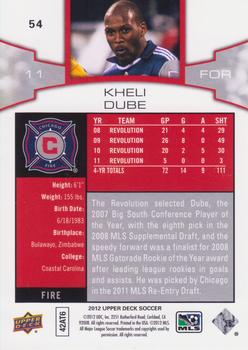 2012 Upper Deck MLS #54 Kheli Dube Back