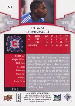 2012 Upper Deck MLS #57 Sean Johnson Back