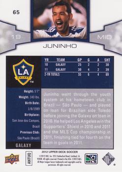 2012 Upper Deck MLS #65 Juninho Back