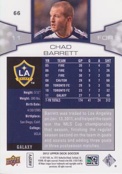 2012 Upper Deck MLS #66 Chad Barrett Back