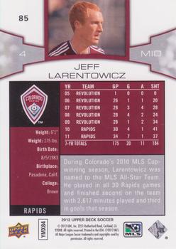 2012 Upper Deck MLS #85 Jeff Larentowicz Back