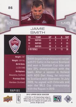2012 Upper Deck MLS #86 Jamie Smith Back