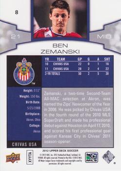 2012 Upper Deck MLS #8 Ben Zemanski Back