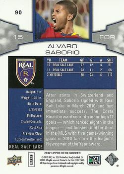 2012 Upper Deck MLS #90 Alvaro Saborio Back