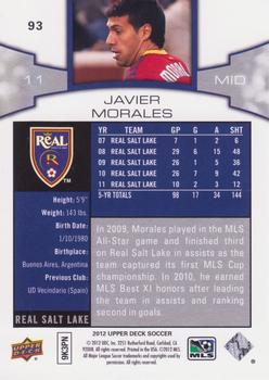 2012 Upper Deck MLS #93 Javier Morales Back