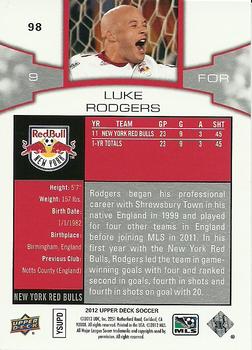 2012 Upper Deck MLS #98 Luke Rodgers Back