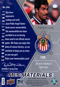 2012 Upper Deck MLS - MLS Materials #M-JPA Juan Pablo Angel Back