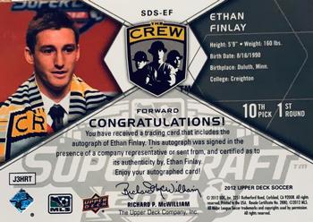 2012 Upper Deck MLS - Super Draft Signatures #SDS-EF Ethan Finlay Back