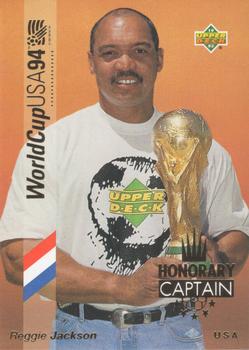 1993 Upper Deck World Cup Preview (English/Spanish) - Honorary Captains Gold #HC1 Reggie Jackson Front