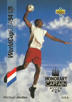 1993 Upper Deck World Cup Preview (English/Spanish) - Honorary Captains Gold #HC3 Michael Jordan Front