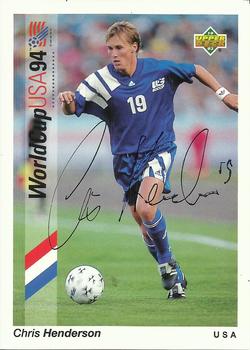 1993 Upper Deck World Cup Preview (English/Spanish) - USA Autographed #19 Chris Henderson Front