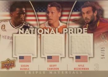 2012 Upper Deck MLS - National Pride Triple Materials #NP-USA6 Edson Buddle / Geoff Cameron / Kyle Beckerman Front