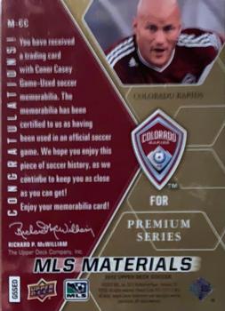2012 Upper Deck MLS - MLS Materials Premium Series #M-CC Conor Casey Back