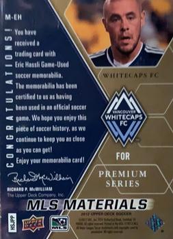 2012 Upper Deck MLS - MLS Materials Premium Series #M-EH Eric Hassli Back