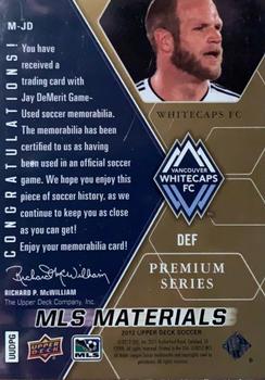 2012 Upper Deck MLS - MLS Materials Premium Series #M-JD Jay DeMerit Back