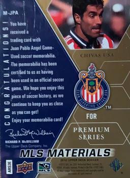 2012 Upper Deck MLS - MLS Materials Premium Series #M-JPA Juan Pablo Angel Back