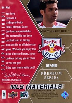 2012 Upper Deck MLS - MLS Materials Premium Series #M-RM Rafael Marquez Back