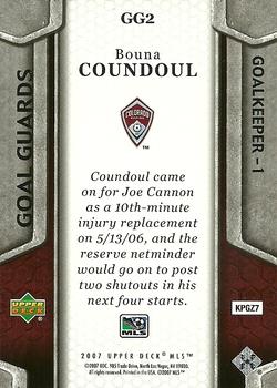 2007 Upper Deck MLS - Goal Guards #GG2 Bouna Coundoul Back