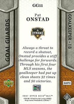 2007 Upper Deck MLS - Goal Guards #GG11 Pat Onstad Back