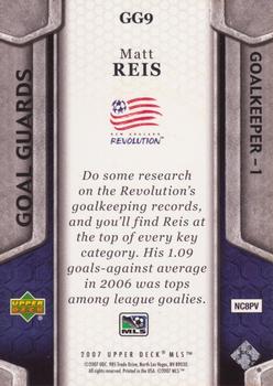2007 Upper Deck MLS - Goal Guards #GG9 Matt Reis Back