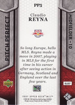 2007 Upper Deck MLS - Pitch Perfect #PP5 Claudio Reyna Back