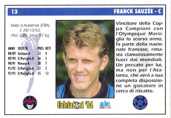 1994 Joker Italian League #13 Franck Sauzee Back