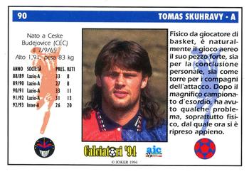 1994 Joker Italian League #90 Tomas Skuhravy Back