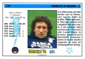 1994 Joker Italian League #137 Fabrizio Di Mauro Back