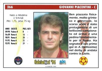 1994 Joker Italian League #266 Giovanni Piacentini Back