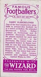 1955 D.C. Thomson / The Wizard Famous Footballers Coloured Mauve back #2 Danny Blanchflower Back