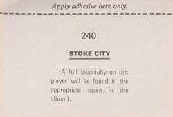1973-74 FKS Wonderful World of Soccer Stars Stickers #240 Geoff Hurst Back