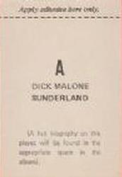1973-74 FKS Wonderful World of Soccer Stars Stickers #A Dick Malone Back