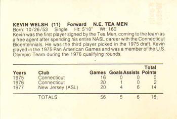 1978 New England Tea Men  #11 Kevin Welsh Back