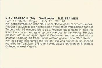 1978 New England Tea Men  #20 Kirk Pearson Back