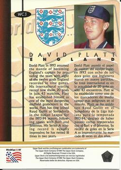 1994 Upper Deck World Cup Contenders English/Spanish - Player of the Year #WC3 David Platt Back