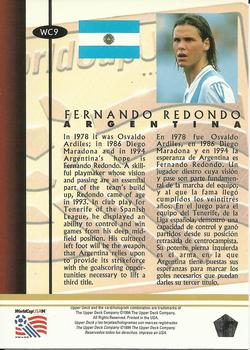 1994 Upper Deck World Cup Contenders English/Spanish - Player of the Year #WC9 Fernando Redondo Back