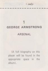 1970-71 FKS Publishers Soccer Stars Gala Collection Stickers #1 George Armstrong Back
