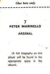 1970-71 FKS Publishers Soccer Stars Gala Collection Stickers #7 Peter Marinello Back