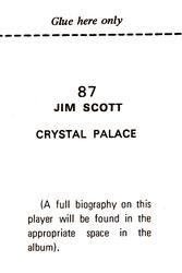 1970-71 FKS Publishers Soccer Stars Gala Collection Stickers #87 Jim Scott Back