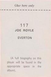 1970-71 FKS Publishers Soccer Stars Gala Collection Stickers #117 Joe Royle Back