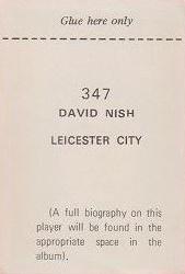 1970-71 FKS Publishers Soccer Stars Gala Collection Stickers #347 David Nish Back
