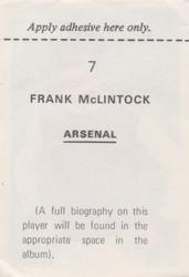 1972-73 FKS Wonderful World of Soccer Stars Stickers #7 Frank McLintock Back