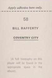 1972-73 FKS Wonderful World of Soccer Stars Stickers #58 Billy Rafferty Back