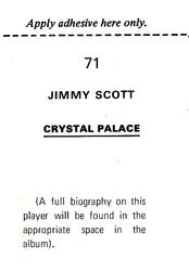 1972-73 FKS Wonderful World of Soccer Stars Stickers #71 Jim Scott Back