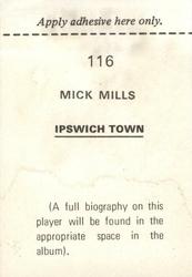 1972-73 FKS Wonderful World of Soccer Stars Stickers #116 Mick Mills Back