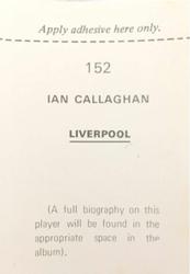 1972-73 FKS Wonderful World of Soccer Stars Stickers #152 Ian Callaghan Back