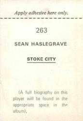 1972-73 FKS Wonderful World of Soccer Stars Stickers #263 Sean Haslegrave Back