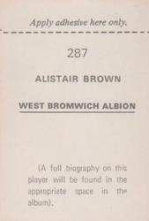 1972-73 FKS Wonderful World of Soccer Stars Stickers #287 Alistair Brown Back