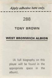 1972-73 FKS Wonderful World of Soccer Stars Stickers #288 Tony Brown Back