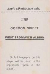 1972-73 FKS Wonderful World of Soccer Stars Stickers #295 Gordon Nisbet Back